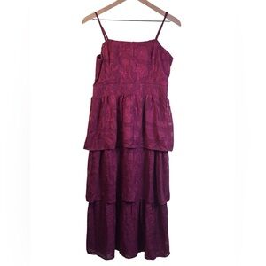 Lulu's Burgundy Tiered Maxi Dress size Large